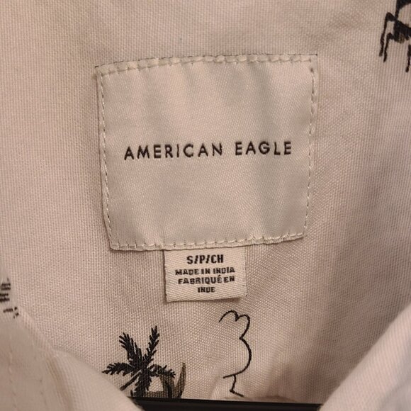 American Eagle Palm Tree Print Button-Up Shirt - Men's Small - Picture 10 of 13